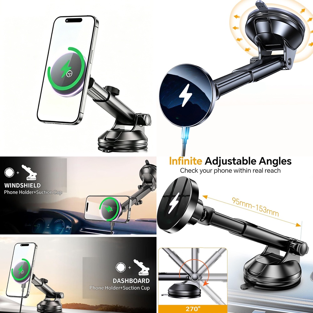 Phone Accessories Trending Products - شاحن سيارة لاسلكي مغناطيسي، حامل هاتف