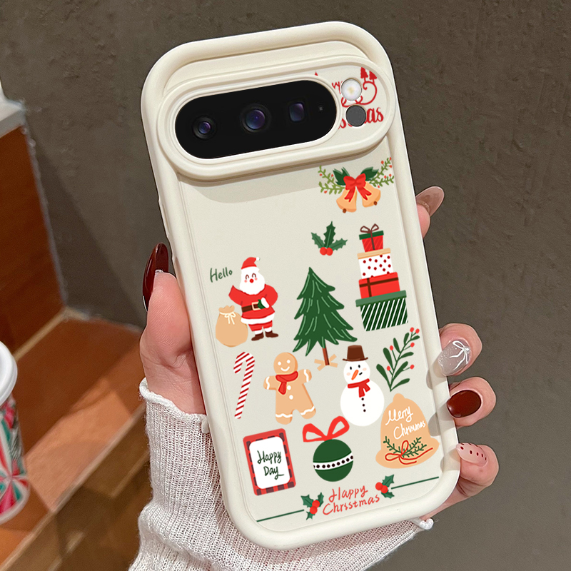 Google Pixel 8A - سعيد عيد الميلاد نمط لينة حافظة