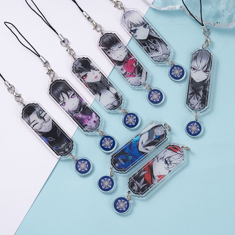 8 قطع سلسلة مفاتيح أنمي جينشين - مراجعة Phone Accessories Charms وسعره
