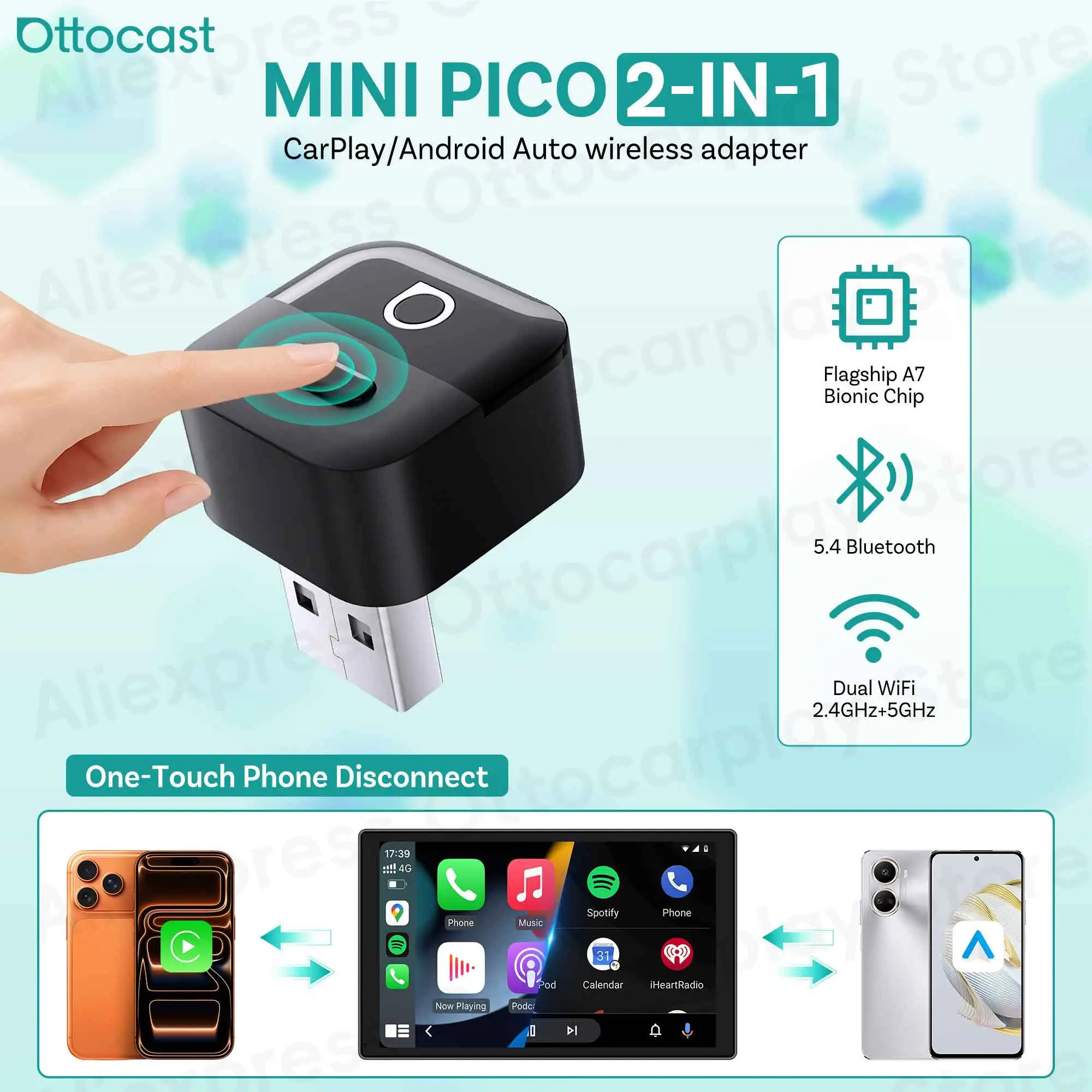 محول OTTOCAST Mini Pico 2026 ل - مراجعة Phone Accessories For Android وسعره